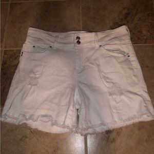YMI white denim shorts